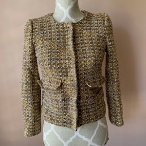 Gold tweed zip classic jacket